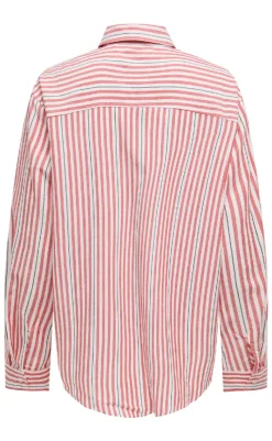 Online Skjorte - Windy Life - Cloud Dancer w. High Risk Red/Black Skjorter