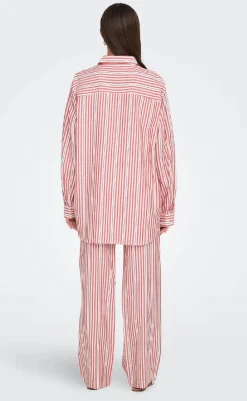 Online Skjorte - Windy Life - Cloud Dancer w. High Risk Red/Black Skjorter