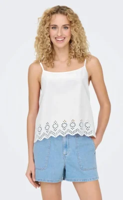Discount Top - Lou Singlet - Bright White T-shirts & Toppe