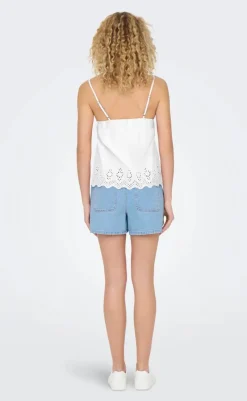 Discount Top - Lou Singlet - Bright White T-shirts & Toppe