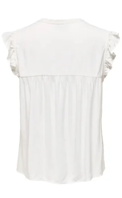 Discount Top - Vestine - Cloud Dancer/Blue T-shirts & Toppe|Veste