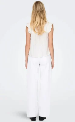 Discount Top - Vestine - Cloud Dancer/Blue T-shirts & Toppe|Veste