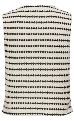 Discount Vest - Eva Stripe - Cloud Dancer/Black Veste