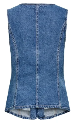 Online Vest - Giulina - Medium Blue Denim Veste