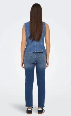 Online Vest - Giulina - Medium Blue Denim Veste