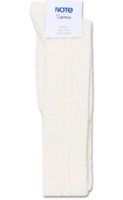 Oroblu Strømper - Woman Wool Cable Over Knee - Off White Strømper & Strømpebukser