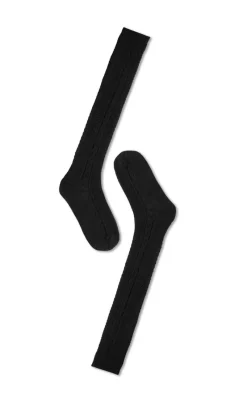 New Oroblu Strømper - Woman Wool Cable Over Knee - Black Strømper & Strømpebukser