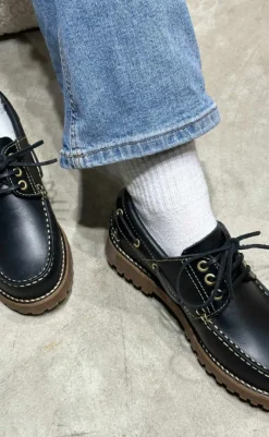 Clearance Loafers - Rudder-X - Leather Black Loafers & Ballerinaer