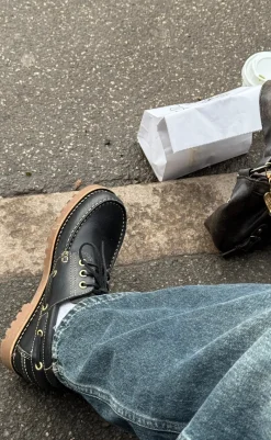 Clearance Loafers - Rudder-X - Leather Black Loafers & Ballerinaer