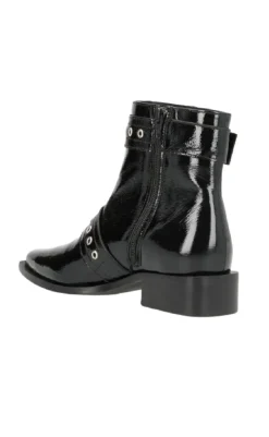 Discount Støvler - Justified P - Black Leather Patent Støvler