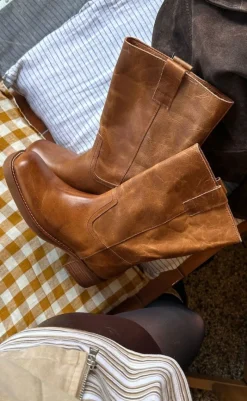 New Støvler - Martina - Leather Cognac Støvler