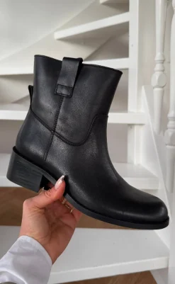 Sale Støvler - Martina Low - Leather Black Støvler