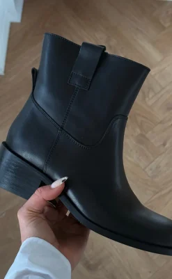 Sale Støvler - Martina Low - Leather Black Støvler