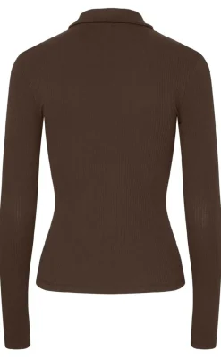 Clearance Bluse - Kitte LS Polo - Chicory Coffee Bluser