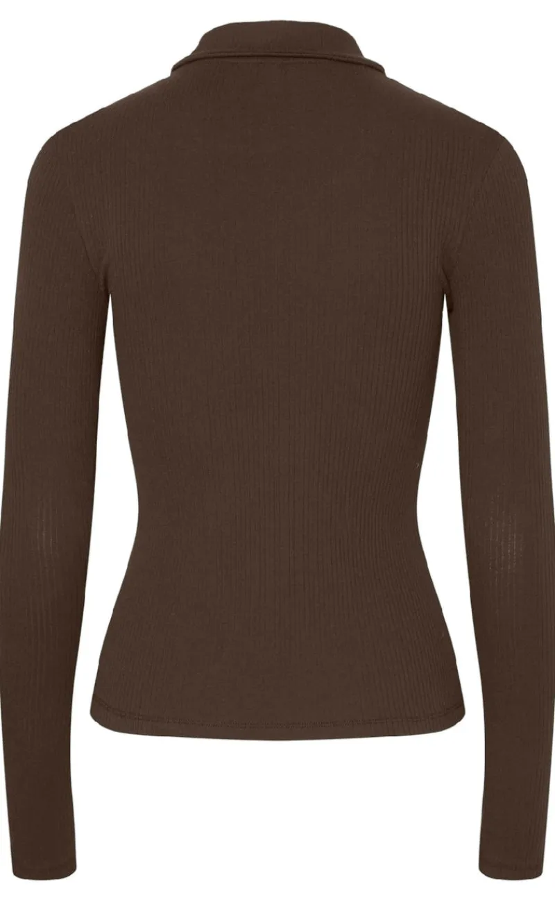 Clearance Bluse - Kitte LS Polo - Chicory Coffee Bluser