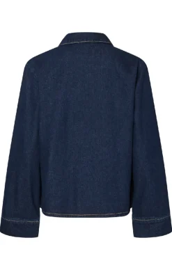 Hot Bluse - Ofelia Bow - Medium Blue Bluser