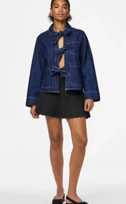 Hot Bluse - Ofelia Bow - Medium Blue Bluser