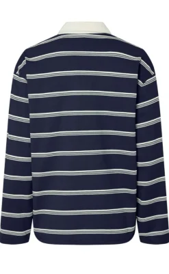 New Bluse - Sadie - Maritime Blue/Cloud Dancer Bluser