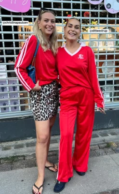 Outlet Bukser - Grace - High Risk Red/Pink A Boo Stripe Bukser & Jeans