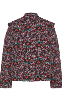 Discount Jakke - Saroline - Black w. Ditsy Flower Heart Jakker & Frakker|Alt Overtøj