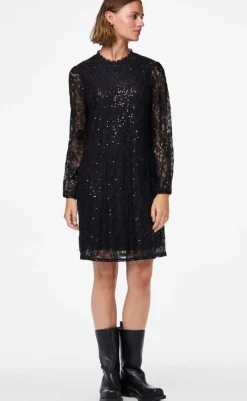 Kjole - Olline Lace Sequins - Black Kjoler