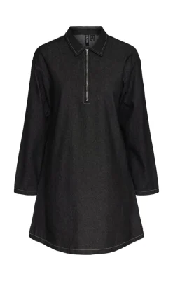 Online Kjole - Shirley Short Denim - Black Denim Kjoler