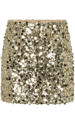 Nederdel - Disco - Gold Colour Sequins Nederdele