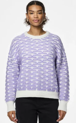 Discount Strik - Diana - Cloud Dancer/Lavender Striktrøjer & Sweat