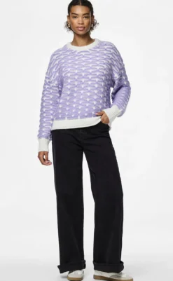 Discount Strik - Diana - Cloud Dancer/Lavender Striktrøjer & Sweat