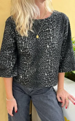 Hot Bluse - Lara - Grey Leopard Bluser