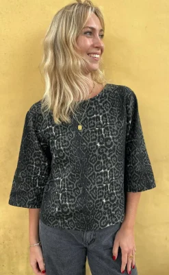 Hot Bluse - Lara - Grey Leopard Bluser