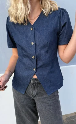 Bluse - Venja - Dark Blue Denim Bluser