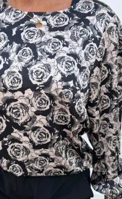 Discount Bluse - Chili - Black Roses Bluser
