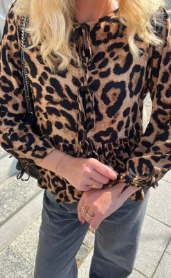Clearance Bluse - Poplin - Leopard Bluser
