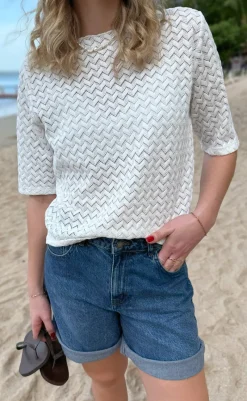 Hot Bluse - Diana - White Zig Zag Bluser