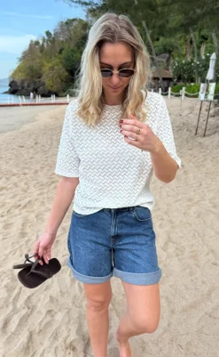 Hot Bluse - Diana - White Zig Zag Bluser