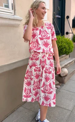 Online Bluse - Vicky - White/Pink Paisley Bluser