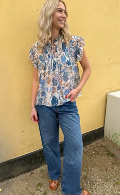 Clearance Bluse - Emmi - Blue Flowers Bluser