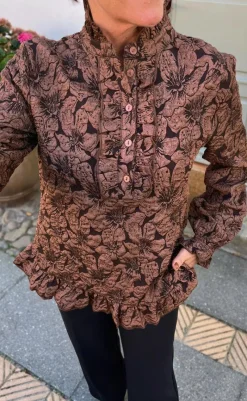 Online Bluse - Roxie - Brown Bluser