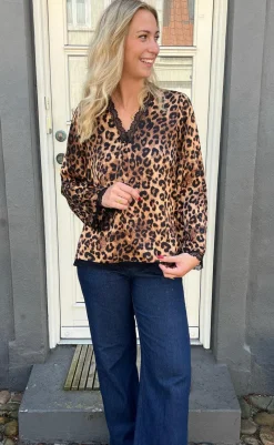 Discount Bluse - Safina - Leopard Bluser