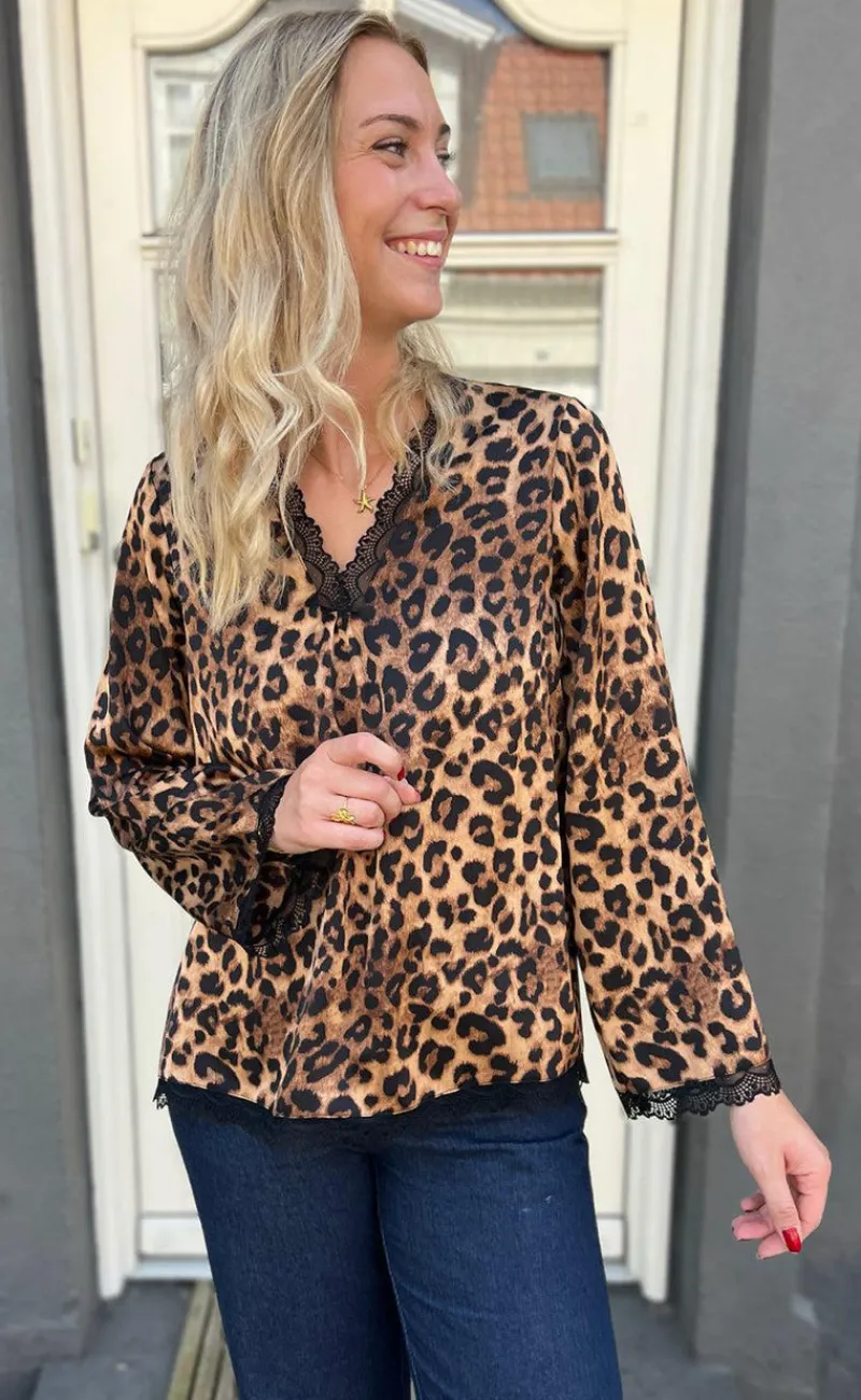 Discount Bluse - Safina - Leopard Bluser