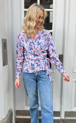 Sale Bluse - Josse - Blue Flower Bluser