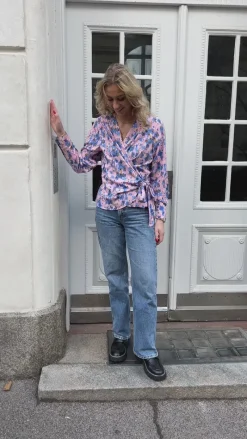 Sale Bluse - Josse - Blue Flower Bluser