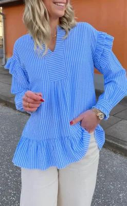 New Bluse - Wilja - Blue Striped Bluser