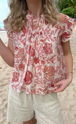 Bluse - Emmi - Red Flowers Bluser