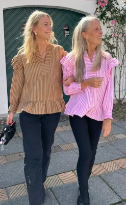 Clearance Bluse - Wilja - Pink Striped Bluser