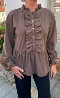 Best Bluse - Frida - Dark Brown Bluser