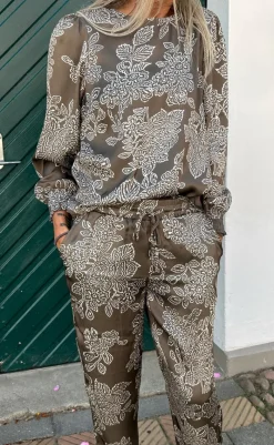 Clearance Bluse - Chili - Dark Brown Flower Bluser