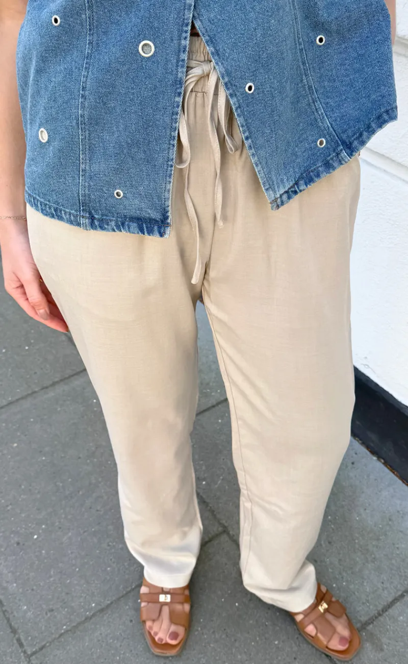 Bukser - Amalie - Sand Bukser & Jeans