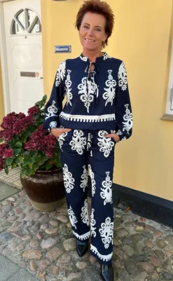 New Bukser - Tora - Navy Blue Paisley Bukser & Jeans